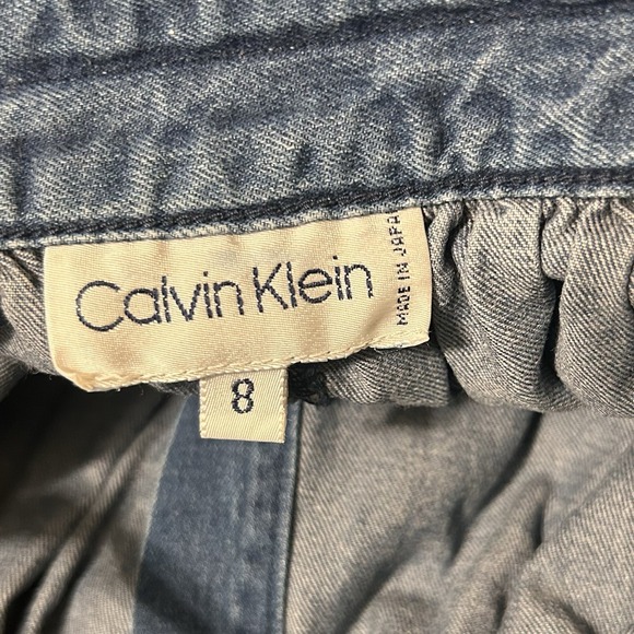 Vintage Calvin Klein Denim Skirt 8 Button Front Cottage Western Made In Japan - Picture 9 of 11